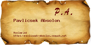Pavlicsek Absolon névjegykártya